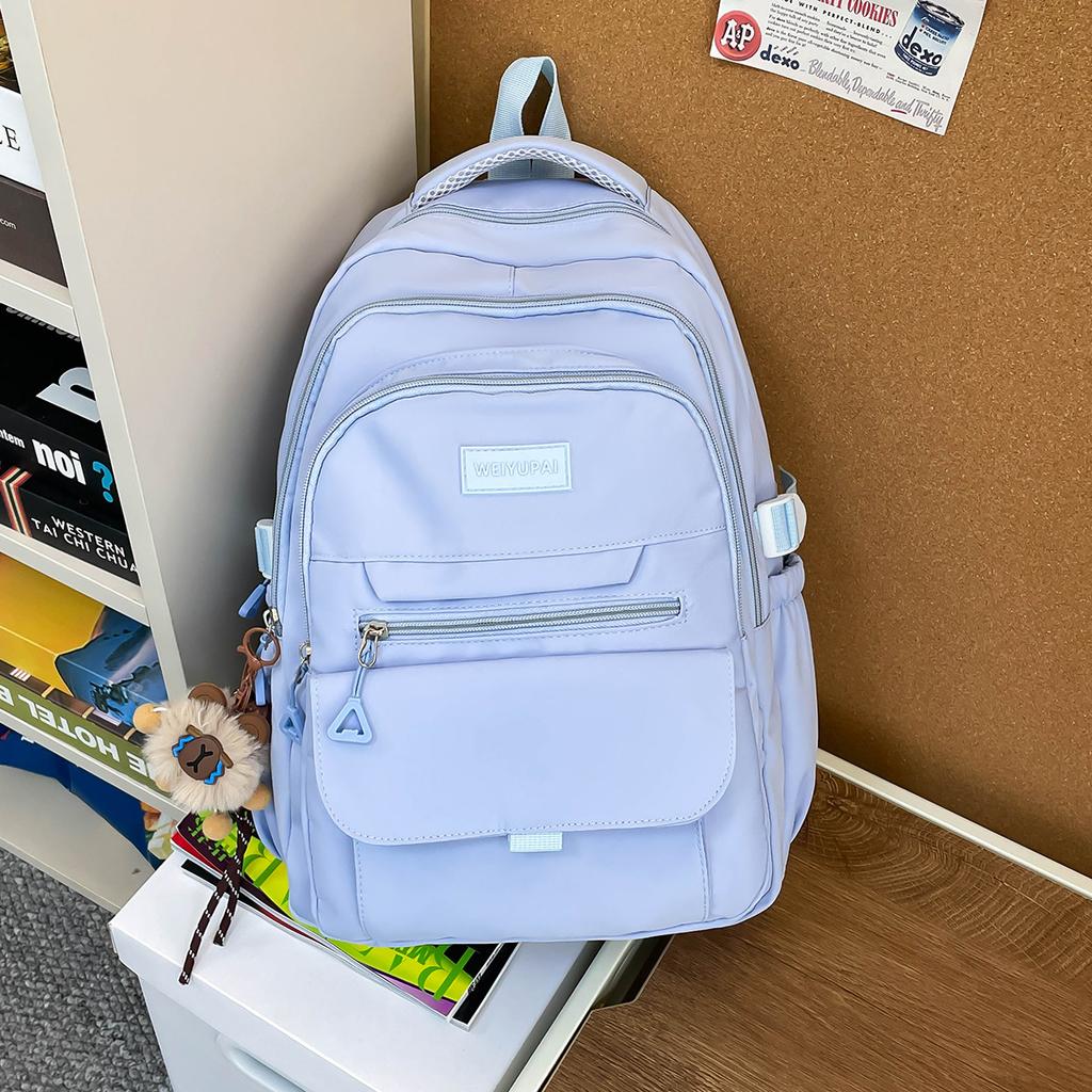 Casual simple middle school student schoolbag female Korean version middle and high school class backpack large capacity light backpack