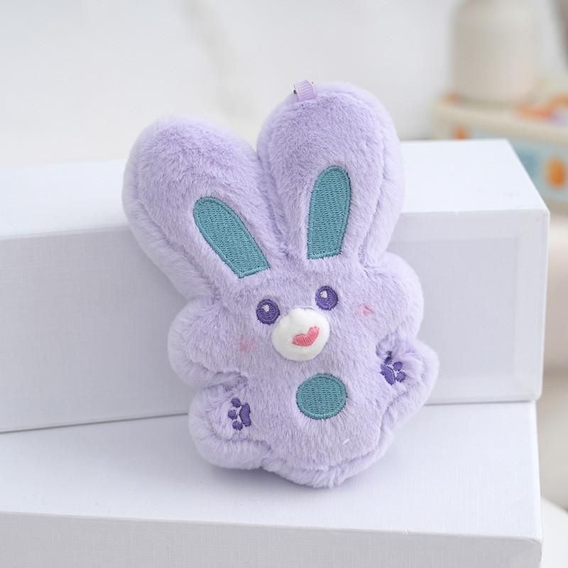 Fluffy Bunny Keychain Plush Toy Adorable Bag Charm Ideal For Couples And Gifts фиолетовый