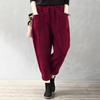 European & American Women's Corduroy Pants - Elastic Waist, Pocketed, Loose Fit, Tapered Leg, 2026 Autumn/Winter Collection