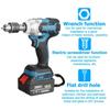 21V 520Nm Torque Rechargeable Cordless Brushless Electric Impact Wrench with 2 Battery Power Tools 1/2" Electric Wrench