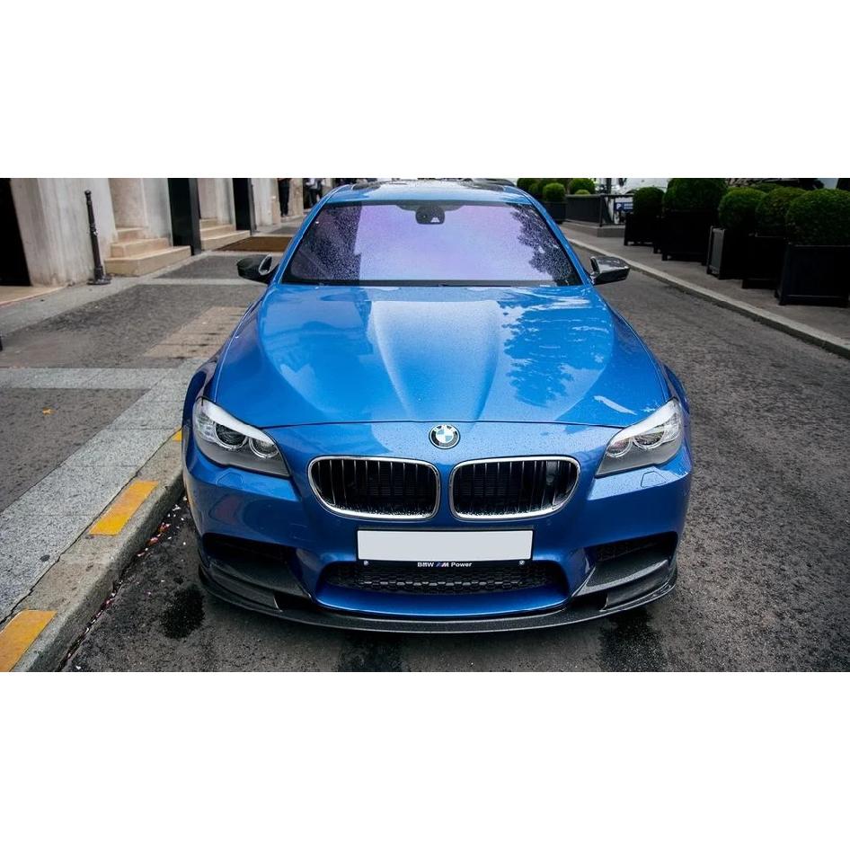For BMW F10 M5 2012-2016 Carbon Look Glossy Black Front Bumper Lip Spoiler Splitter Lower Air Vent Corner Side Splitter Cover