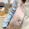 Cute Little Bear Chest Bag Solid Color Portable Student Crossbody Bag Large Capacity Waist Bag Single Shoulder Bag Outdoor Sports Armpit Bag Women
