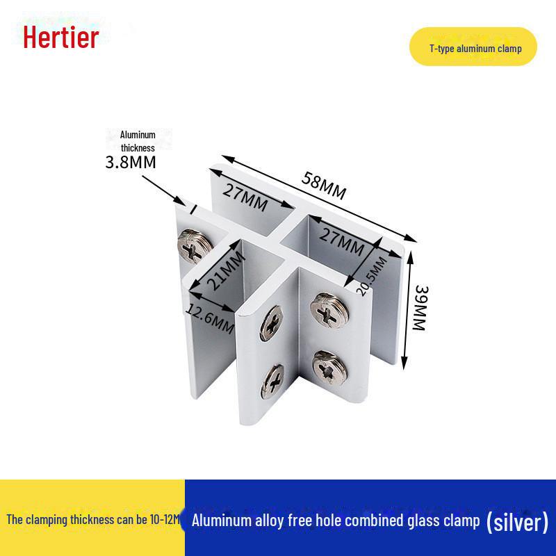 

Зажим для стеклянной витрины из алюминиевого сплава для поддержки дерева и плитки