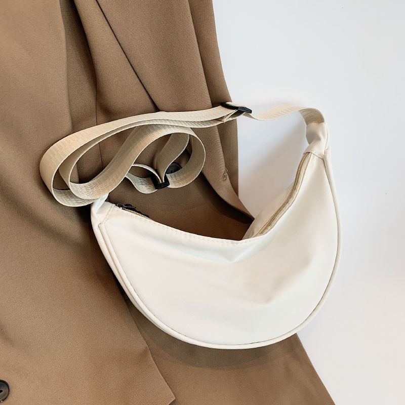 Nylon Crossbody Bag Women's Trendy Dumpling Bag Lightweight Small Shoulder Bag Underarm Bag Versatile Single Shoulder Canvas Bag