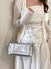 Korean Style Rivet Tote Shoulder Bag: Large Capacity, Versatile, High-End Motorcycle Bag for Women