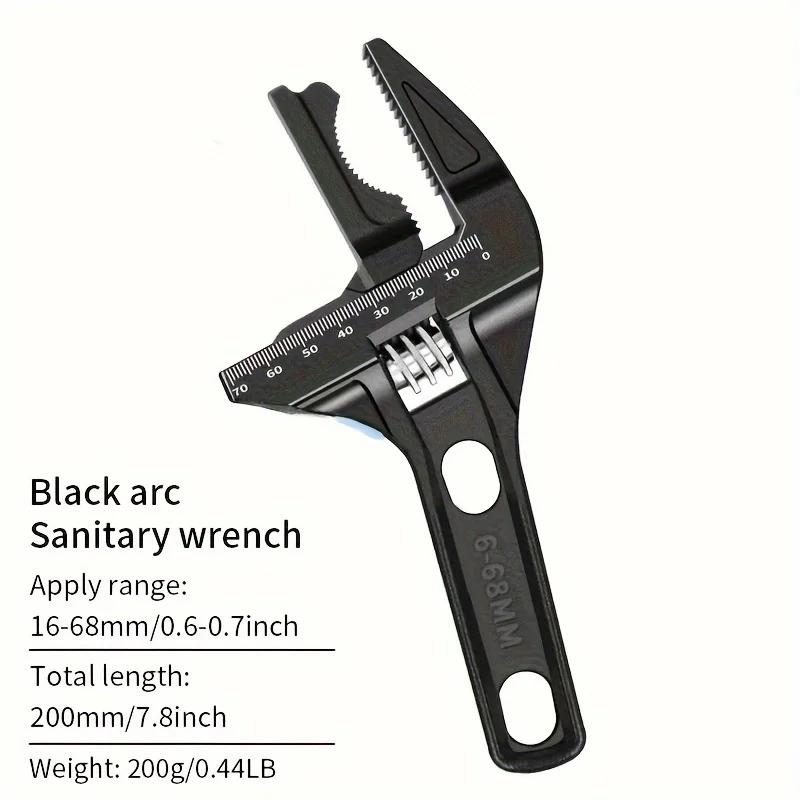 

Multifunctional Bathroom Wrench High Carbon Steel Short Handle Wrench Large Opening Faucet Sink Water Heating Installation Tool 4-Inch