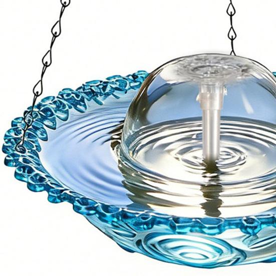 USB-Powered Fountain Bird Bath Hanging Bird Bath Fountain Outdoor Hummingbird Feeder Bath Bowl Attracts Wild Birds for Garden Decoration