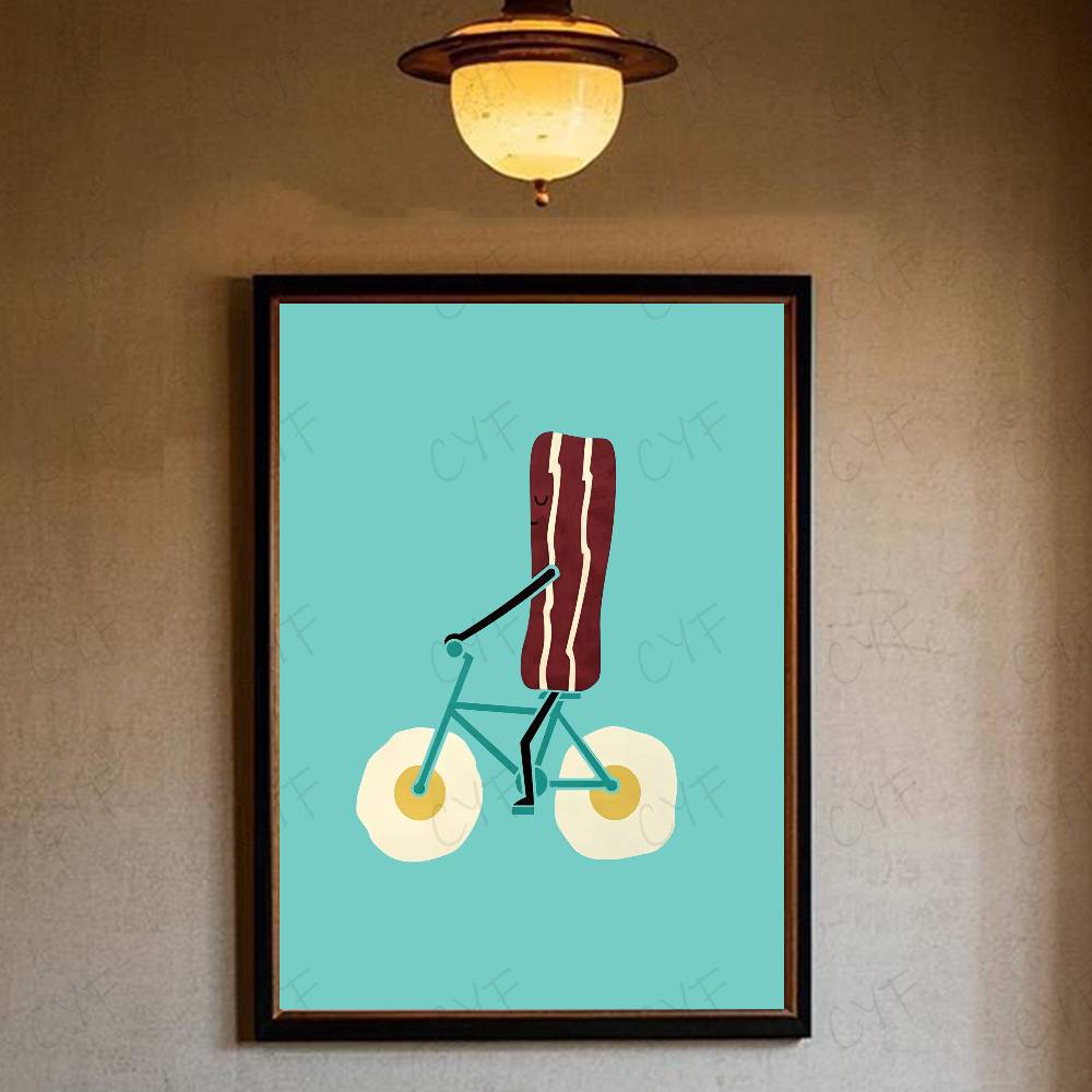 Funny Food Fancy Art Poster Home Living Bed Room Bar Hallway Sticky Wall Art Printing Waterproof Aesthetic Decor