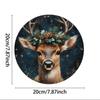 Vintage Reindeer Christmas Metal Wall Art 8x8 Inch Round Tin Sign For Bar Cafe Club Room Decor