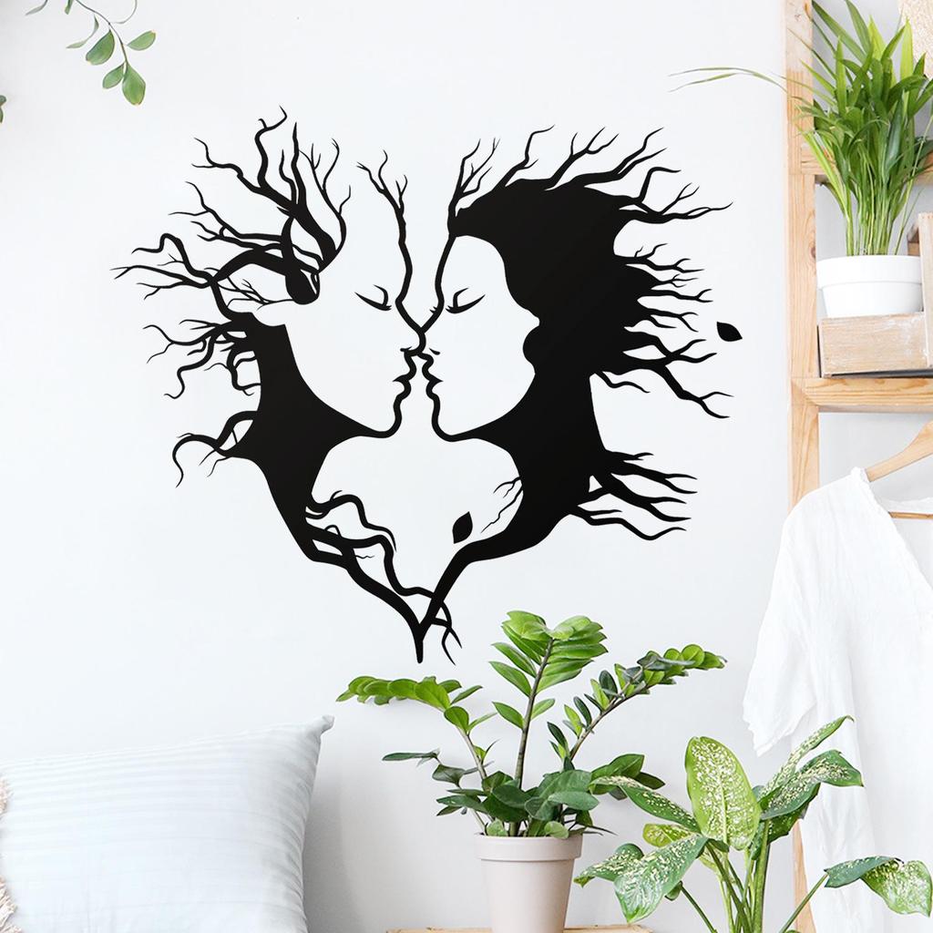 Black & White Art Stickers: Self-Adhesive Beautification for Bedroom, Living Room, Ceiling Decor