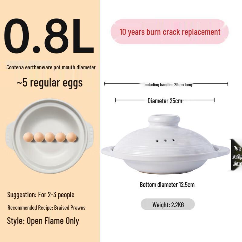 Nature Chef High-Temperature Ceramic Sizzling Casserole Pot