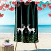 Graceful Deer Harmony Print Beach Towel, Quick Drying, Suitable for Travel, Outdoor Sports, Jogging, the Beach and Swimming, Gift