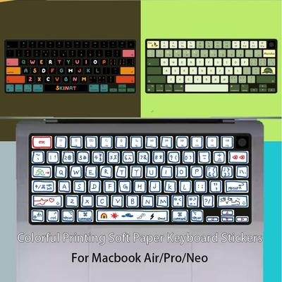 Voor Macbook Air/Pro/Neo M1 M2 M3 M4 M5 Kleurrijke Toetsenbordstickers /Micro Mat Zacht Papier Toetsenbordfolie/ Krasbestendige Decoratie Toetsenbord Beschermer