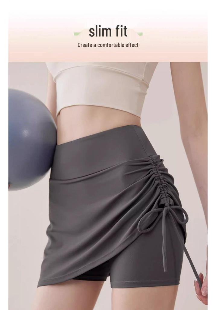 2025 Women's High Waist Tummy Control Butt Lifting Sports Shorts - Plus Size Summer Yoga Fitness Skirt