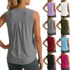 Dames mouwloos tanktop met ronde hals, losse pasvorm, lichtgewicht pullover blouse voor dagelijks en actief gebruik