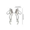 Exquisite Exaggerated Big Long Bowknot Earrings for Women Fashion Irregular Metal Line Bow Earring Party Jewelry Gift