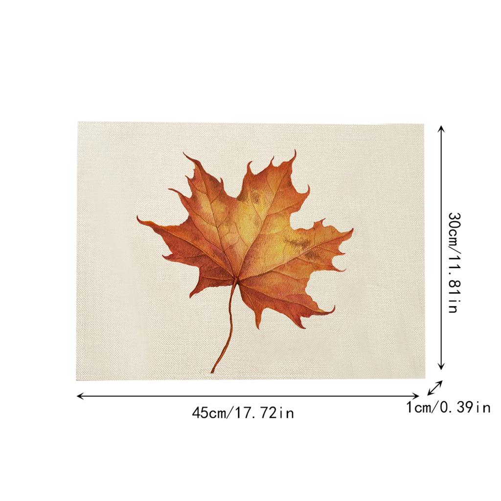 Přizpůsobené Vyšívané Díkůvzdání Lněné Prostírání a Ubrousky s Potiskem Javorového Listu a Dýně