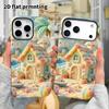 Phone Case: 2D flat, suitable for iPhone 18, 17, 16, 15, 14, 13, 12Pro protective case, seaside cottage, perfect Christmas and Halloween holiday gift