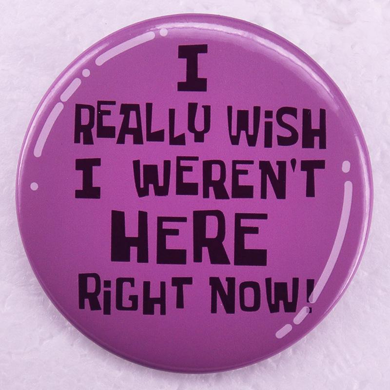 SpongeBob Wish I Wasn t Here Tinplate Badge Pin
