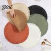 Tassel Table Mats Braided Round Placemats Woven for Kitchen Dining Large Plate Mat