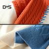 Autumn Winter Men Sweater Color Blocking Slicing Design Round Neck Loose Knitted Pullover Thick Warm Bottoming Sweater Casual Wear Work Dating Sweater