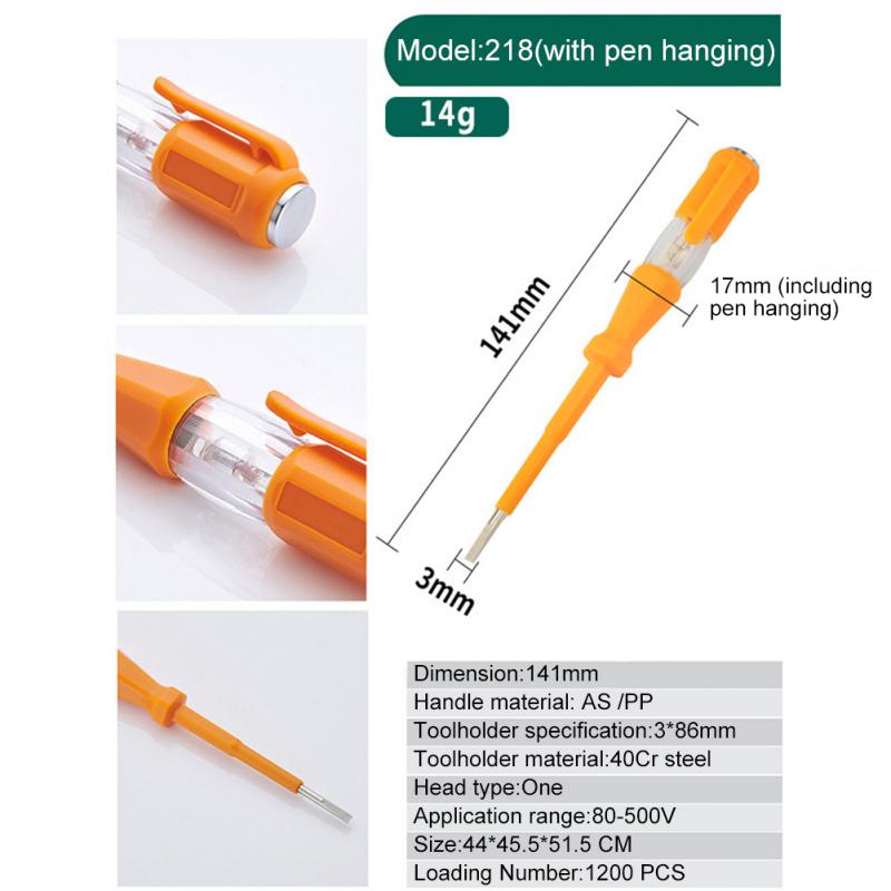 

Testing Pencil Light Weight Compact Structure Special Household Test Electrician Test Pencil Electrician Hardware Tools