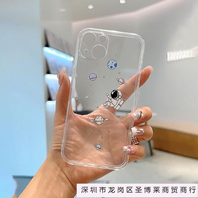 Creative Astronaut Applies Apple 16 Mobile Phone Case iPhone15Promax Anti-drop 14 Transparent 13/12/11 Soft