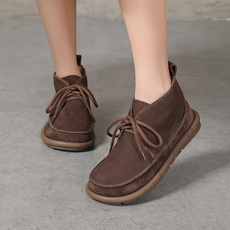 Leather Women s Short Boots, Soft Sole, Soft Surface, Super Comfortable, Big Sole Wide Feet Thin Fashion, All-match Casual Short Boots, Martin Boots 36