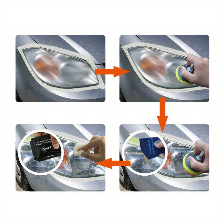 DIY Headlight Restoration Kit for Car, Cleaning and Polishing, Car Headlight Repair and Cleaning Kit, Retreading Tools!