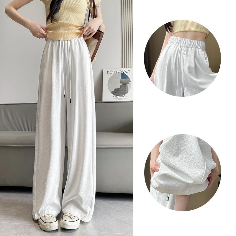 Curved Blade Wide Leg Pants Women Thin Style Petite High-Waisted Slimming Sports Quick-Dry Wide Leg Trousers