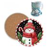Non-Slip Christmas Santa Coasters Reindeer Insulation Pad Snowman Ceramics  Family Gathering