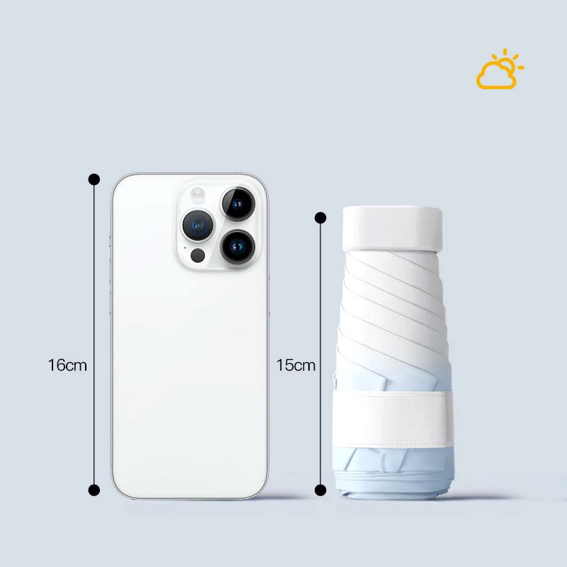 Mini Sonnenschirm 6 Faltbarer Sonnenschirm Sonnenschutz UV Vinyl Klein Sonniger und Regenschirm für Frauen Männer Tasche Farbverlauf Sonnenschirm