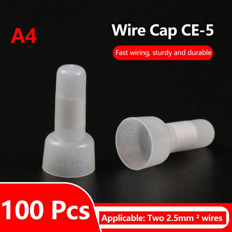 100/250Pcs Nylon Insulated Closed End Crimp Terminals Connectors 22-16/16-14/12-10 Gauge Crimp Cap Kit