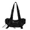 2025 New Trendy Fashionable Retro Motorcycle Bag, Soft Leather Large Capacity Shoulder Bag, Super Cool Wasteland Style Underarm Tote