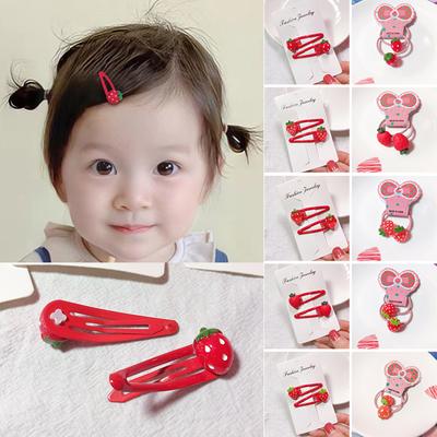 Dziecięca spinka do włosów Truskawka Perłowa 3d Inkrustowana Diamentami Spinka/opaska do włosów Truskawka Uroczy dodatek do włosów małej dziewczynki