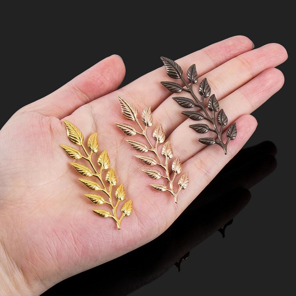 Vintage Men's Suit Brooches Parts Leaf-shaped Shirt Collar Breastpin Decoration Supplies Party Hair Jewelry Making Accessories