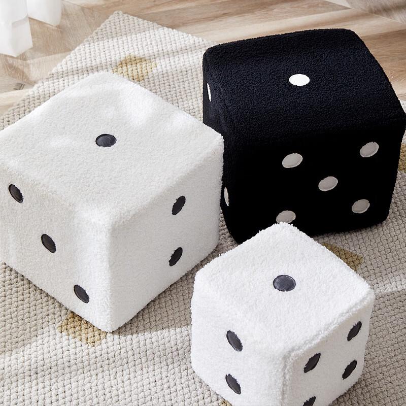 Sherpa Fleece Dice Ottoman