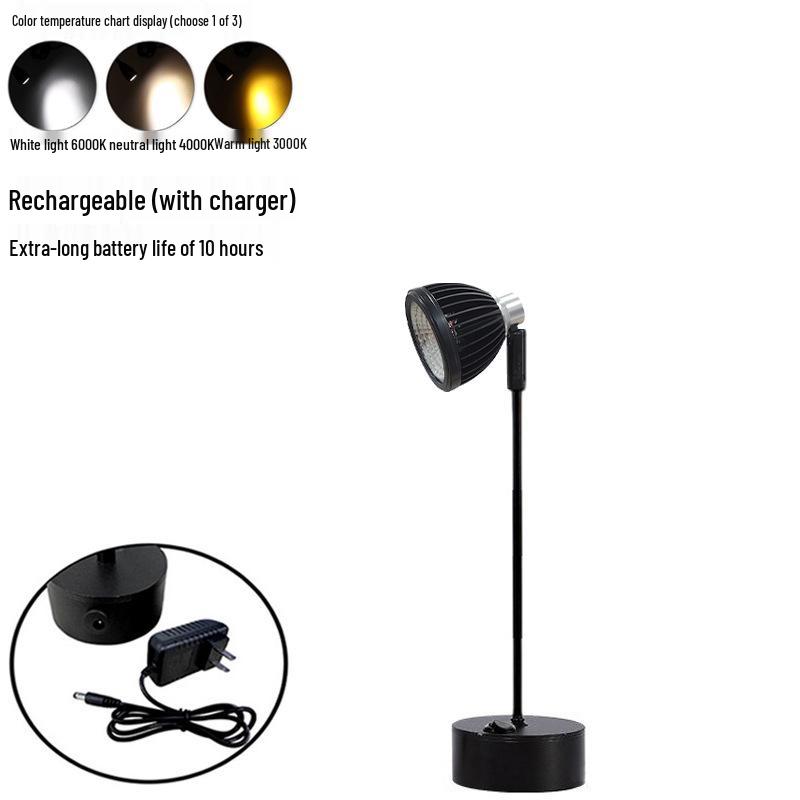 LED Batteriebetriebener Schmuckstrahler für Straßenstände und Schreibtische - Kabelloses Laden