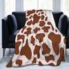 Cowhide Print Flannel Blanket, Cow Fur Print Flannel Throw Blanket Gift for Kids Adults, Soft Fleece Blanket for Couch Sofa Bed