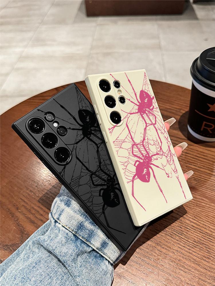 Spider Pattern Anti-drop Phone Case For Samsung Galaxy S24 Ultra S23 FE S22 S20 Plus A73 A72 A71 A55 A54 A51 A50 A35 A15 Cover