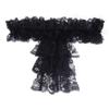 Halloween Retro Victorian Lace Jabot Collar and Cuffs Set Colonial Lace Collar Detachable Faux Sleeve Costume Accessory