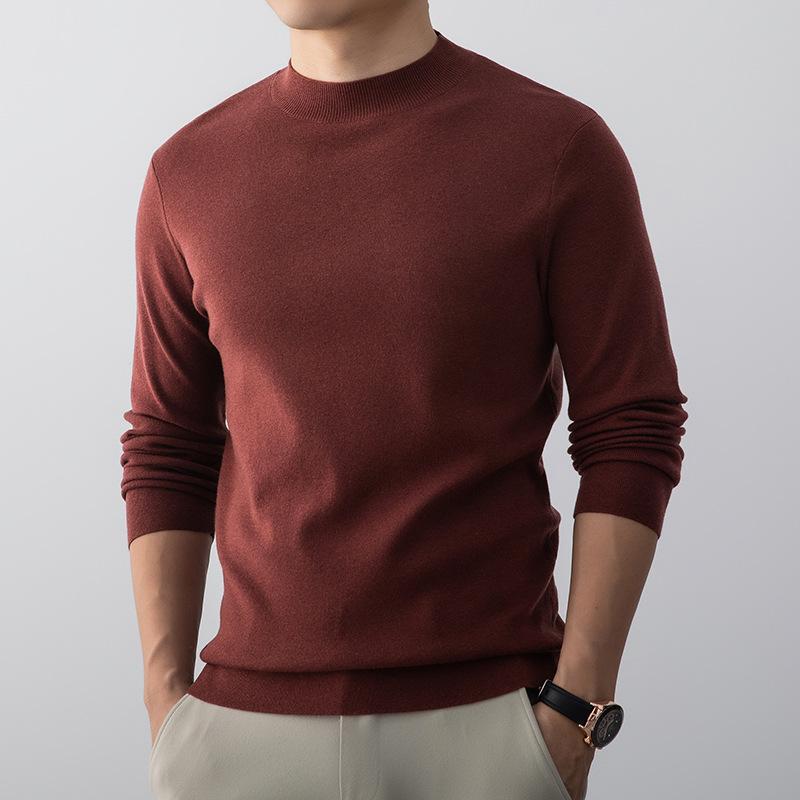 Men's Autumn Winter New Wool Blend Turtleneck Quiet Luxury Long Sleeve Base Layer Fashion Sweater