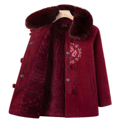 Jachetă Scurtă Bunicuța Toamnă la Modă Doamnă Bogată Primăvară și Toamnă Palton Plus Lână Îmbrăcăminte Toamnă și Iarnă Femeie Vârstnică Mamă
