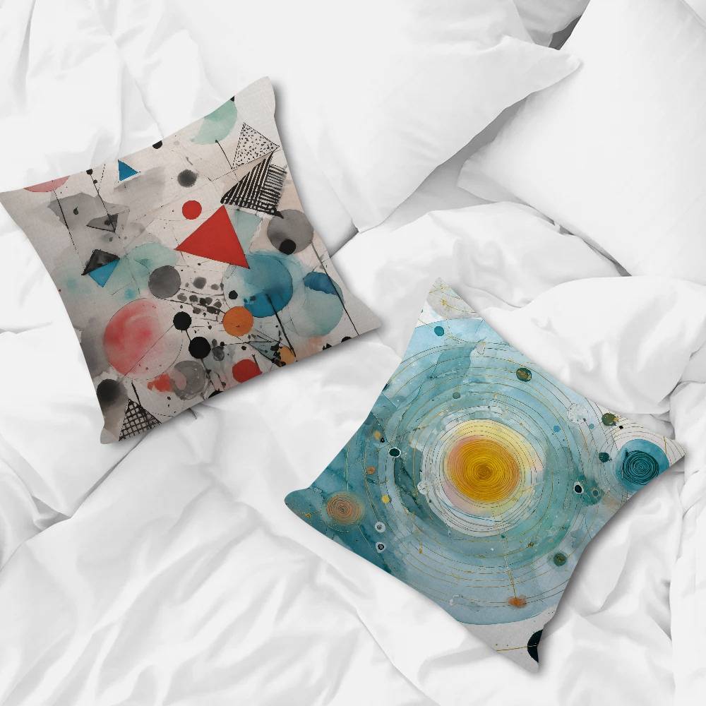 Modern Abstract Watercolor   Personalized Pillow Cover Kids Bedroom Wild Party Decor Pillowcase Kid Birthday Shower Gift