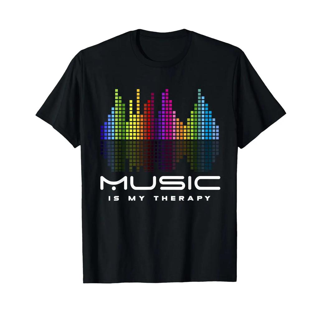 Dj Techno Therapy Music Equalizer Edm Party T Shirt Vintage Soft Top For Everyday Wear Breathable Designer Clothes