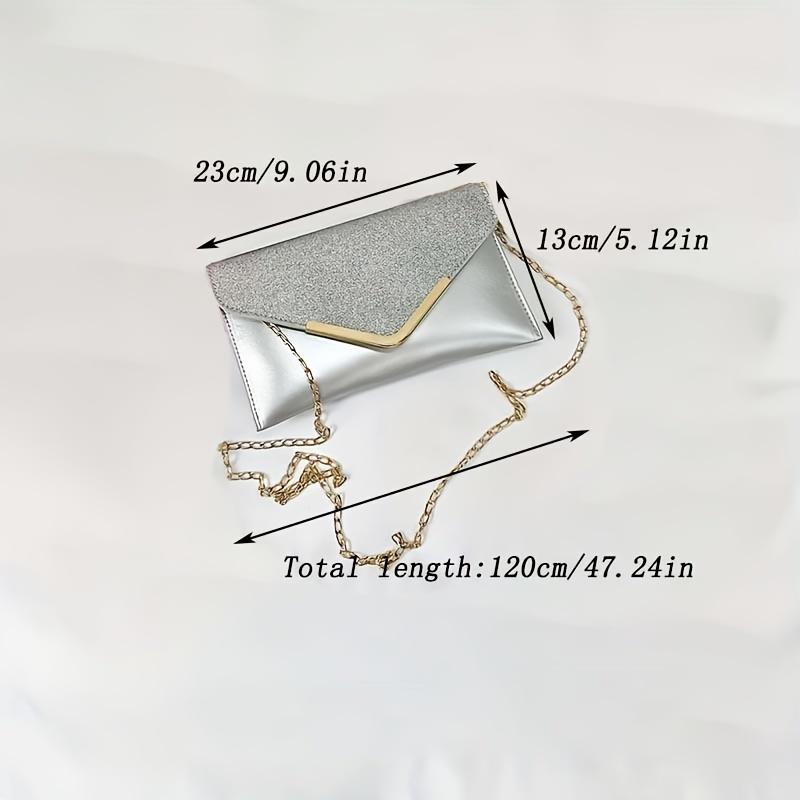1Pc Shiny Shoulder Women's Bag, Simple Retro Clutch Bag, Fashionable Versatile Diagonal Span Bag