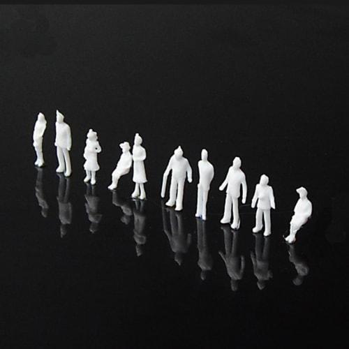 

Set of approximately 100 White (1/100) Minifigures for Dioramas, Model Building, Scenery Collections, Plastic Models, Scale Models, Human Figures, Dol