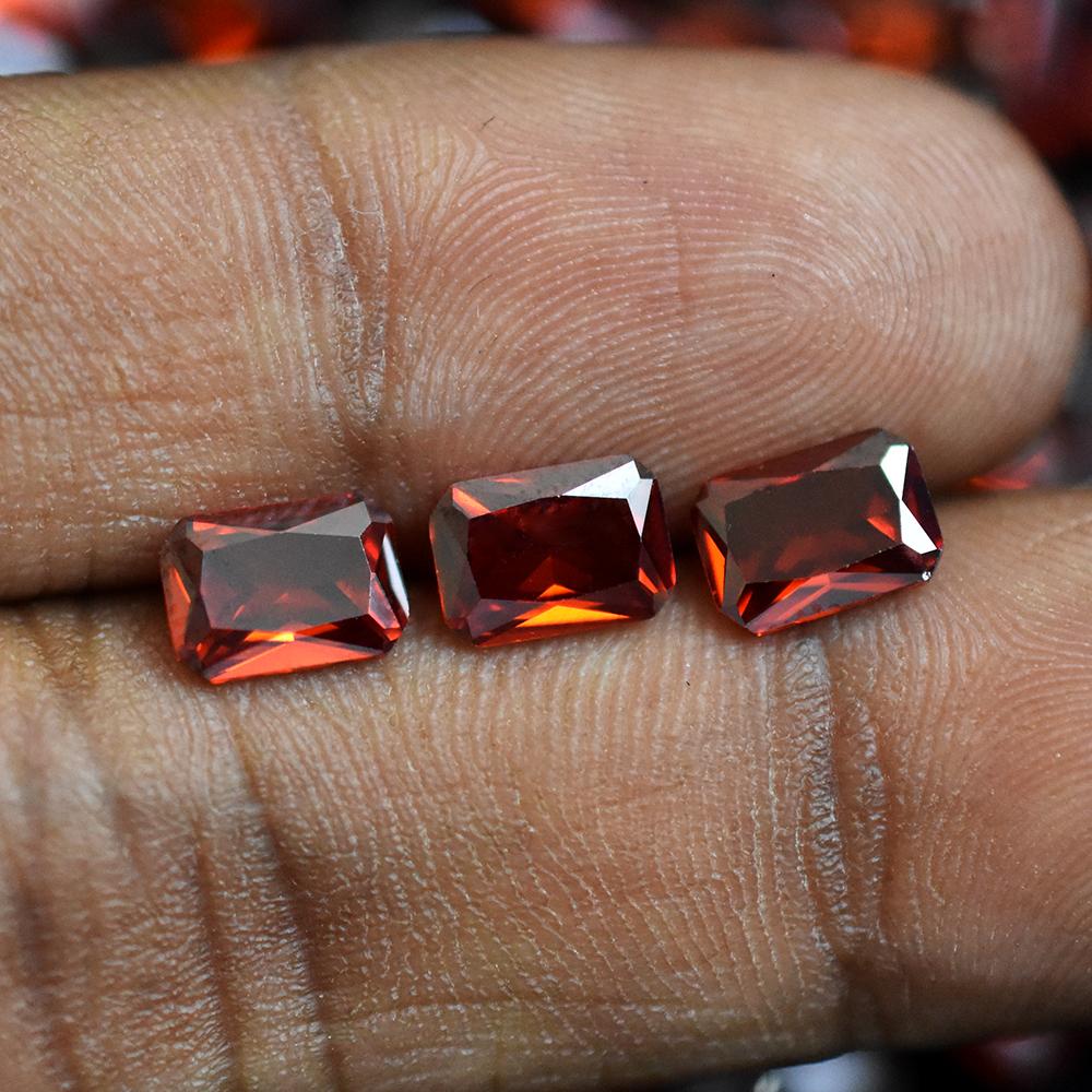 Natural Orange Sapphire Loose Gemstone 10.80 ct 7x5 mm Lot Emerald Cut September Birthday Birthstone