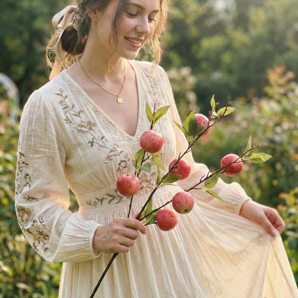 Realistic Artificial Fruit Branches Lifelike 7 Fruit Simulation Peaches Handmade Multi-Branch Foam Fruits Branches