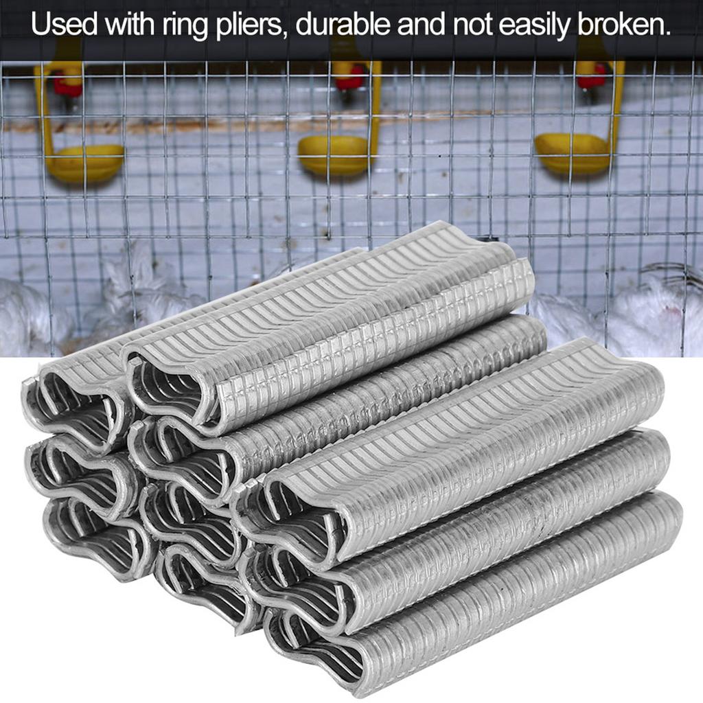 Metal Ring Staples Buckle 2.0 M Nail Kit Ring Plier Tool for Chicken Rabbit Cage